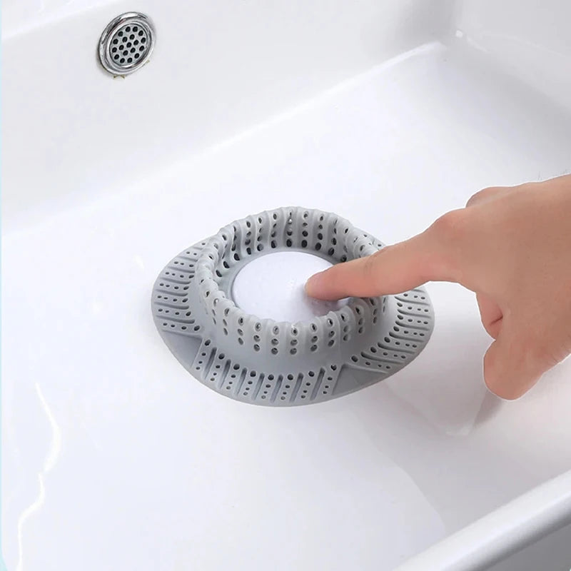 Anti-Clogging Filter Sewer Filter Net, For Shower, Bathtub, Sink Drain Trap, Silicone Collapsible Drain Protector,