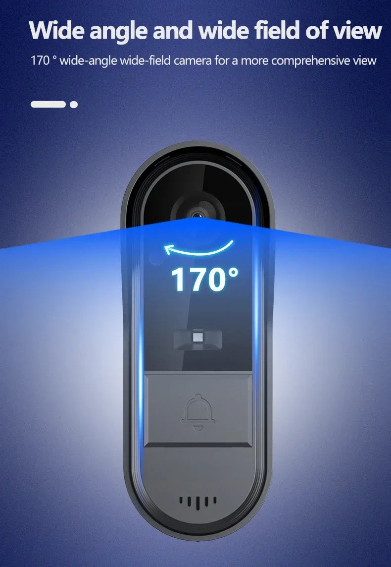New Waterproof Doorbell Camera 4.3in IPS Screen Wireless Intercom Doorbell Night HD Vision Smart Home Security Video By Bell