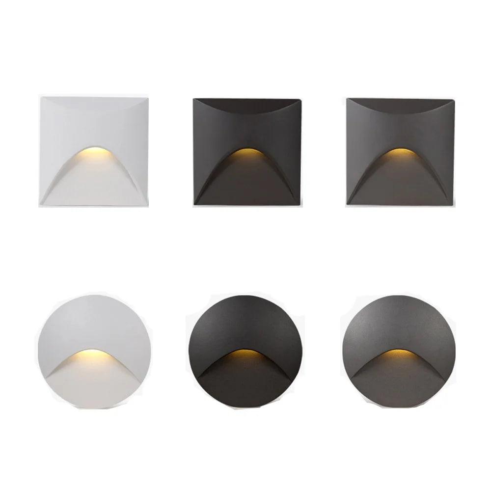 Outdoor Led Stair&Step Light 3W Waterproof Recessed Wall Corner Lamp For Home Landscape Pathway Stairway Garden Yard Footlight