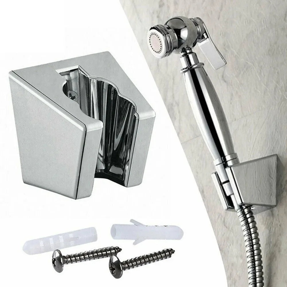 Adjustable Bathroom Shower Handset Holder Head Chrome Wall Mount Shower Mounting Brackets Silver Bathroom Accessories