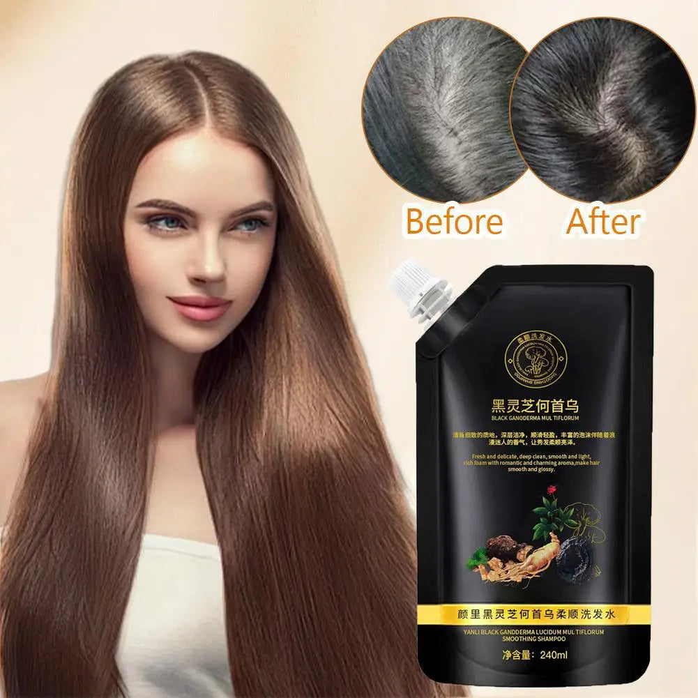 Root Activator Shampoo for Men & Women Strengthening & Volumizing for Fuller-Looking Hair Black Reishi And Polygonum Shampoo