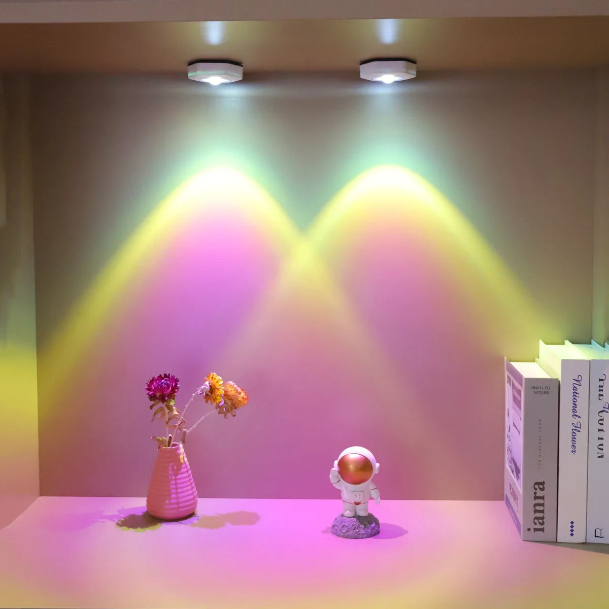 Creative Hexagonal Cat Eye Under Cabinet Light Sunset Red Projection Sunset Lamp Battery Powered Touch LED Decorative lights