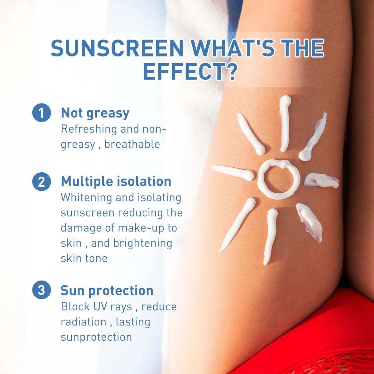 SPF50+ Facial&Body Sunscreen Oil Contr ol Brightening UV Protection Face Cream Lightweight Moisturizing Non Greasy Face Lotion