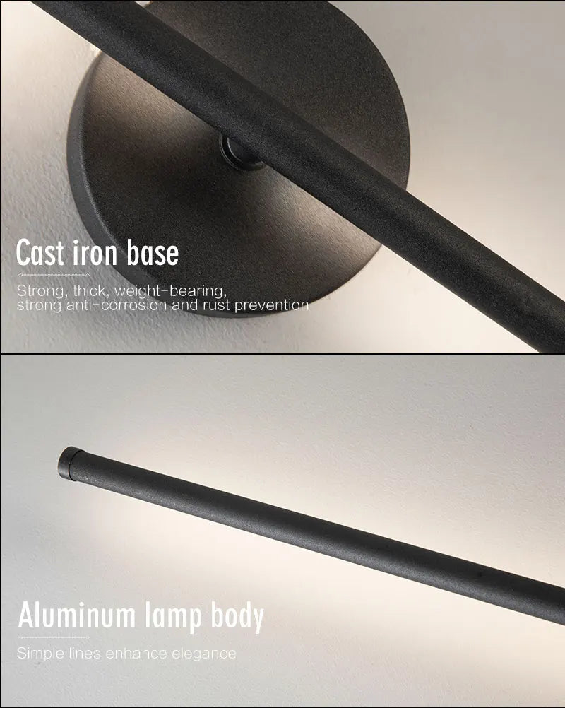 Nordic LED Wall Lights with Touch Dimmable Switch Black 40/55/60/80/100cm Interior LED Wall Lamps Wall Sconce Lighting Fixtures