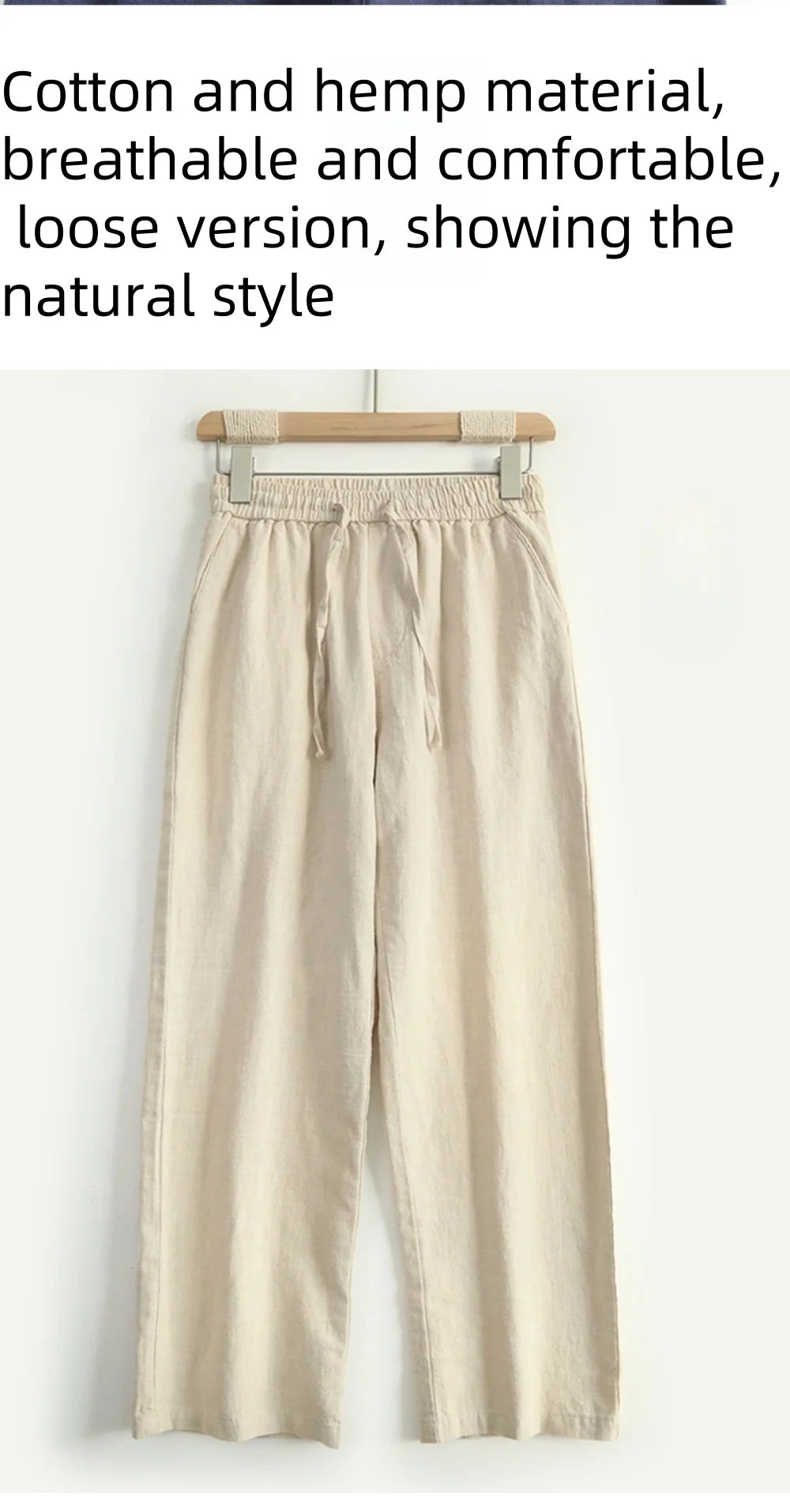Summer Men's High-Grade Linen Pants Loose Comfortable Breathable Fashion Solid Color Casual Straight Leg Cotton Hemp Trousers