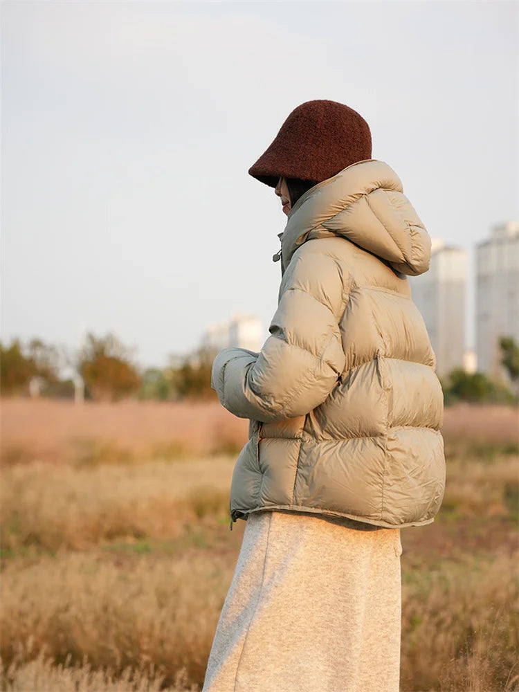 2026 New Short Hooded Warm Cotton Padded Coat Female Fashion Outerwear Korean Thick Overcoat Top Down Jacket Women Parkas Winter