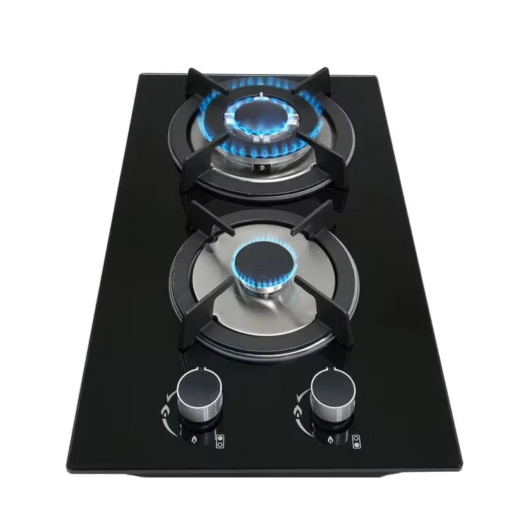 Premium Quality 2-Burner Built-in Gas Hob | Thick Tempered Glass Gas Cooktop | LPG NG Gas Stove Elegant Design