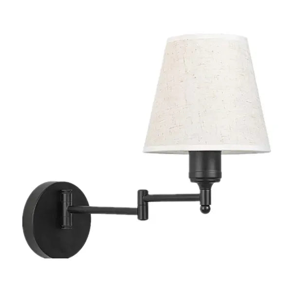 LED American Wall Lamp Folding Swing Arm US EU Plug Switch Fabric Bedroom Bedside Living Room Study Stairway Aisle Plug Light