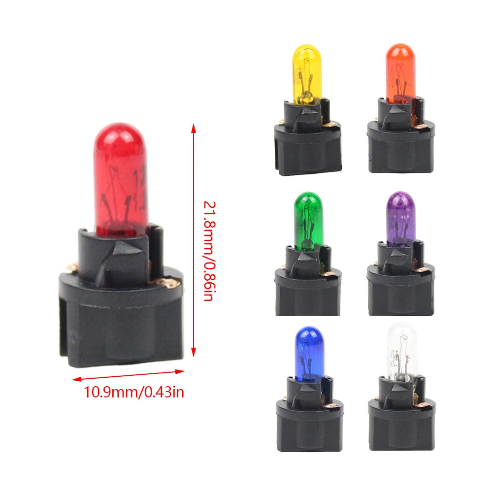 10Pcs T5 SMD LED Car Light Automobiles Light-emitting Diode Instrument Gauge Dashboard Light Bulbs Auto Interior Indicator Lamp