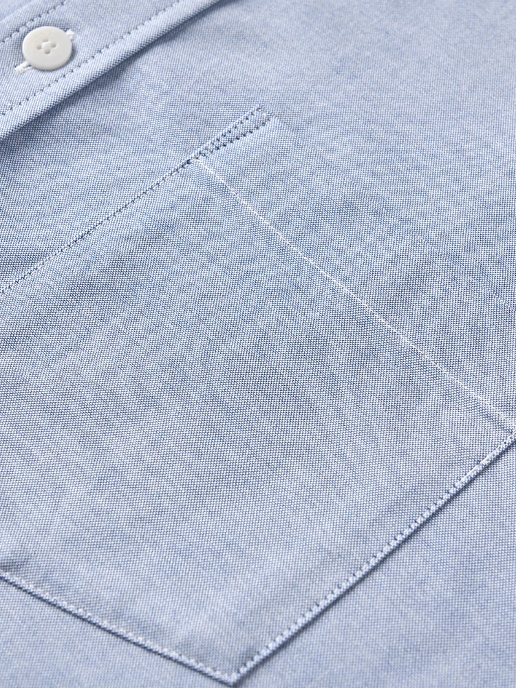 SIMWOOD 2026 Spring New Regular Fit Smart Casual Shirts Men Basic Solid Color 180gsm Oxford Fabric Shirts
