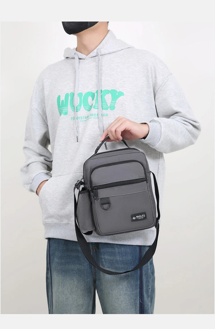 Fashion Casual Men's Bag Handbag High Quality Man Crossbody Bags Easy Travel Bag Stylish Men's Shoulder Bag With Bottle Pocket