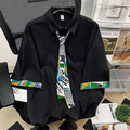 2023 Men's Clothing Short Sleeve Simplicity Man Handsome Loose Turn-down Collar Button Solid Fashion Casual Streetwear Shirts