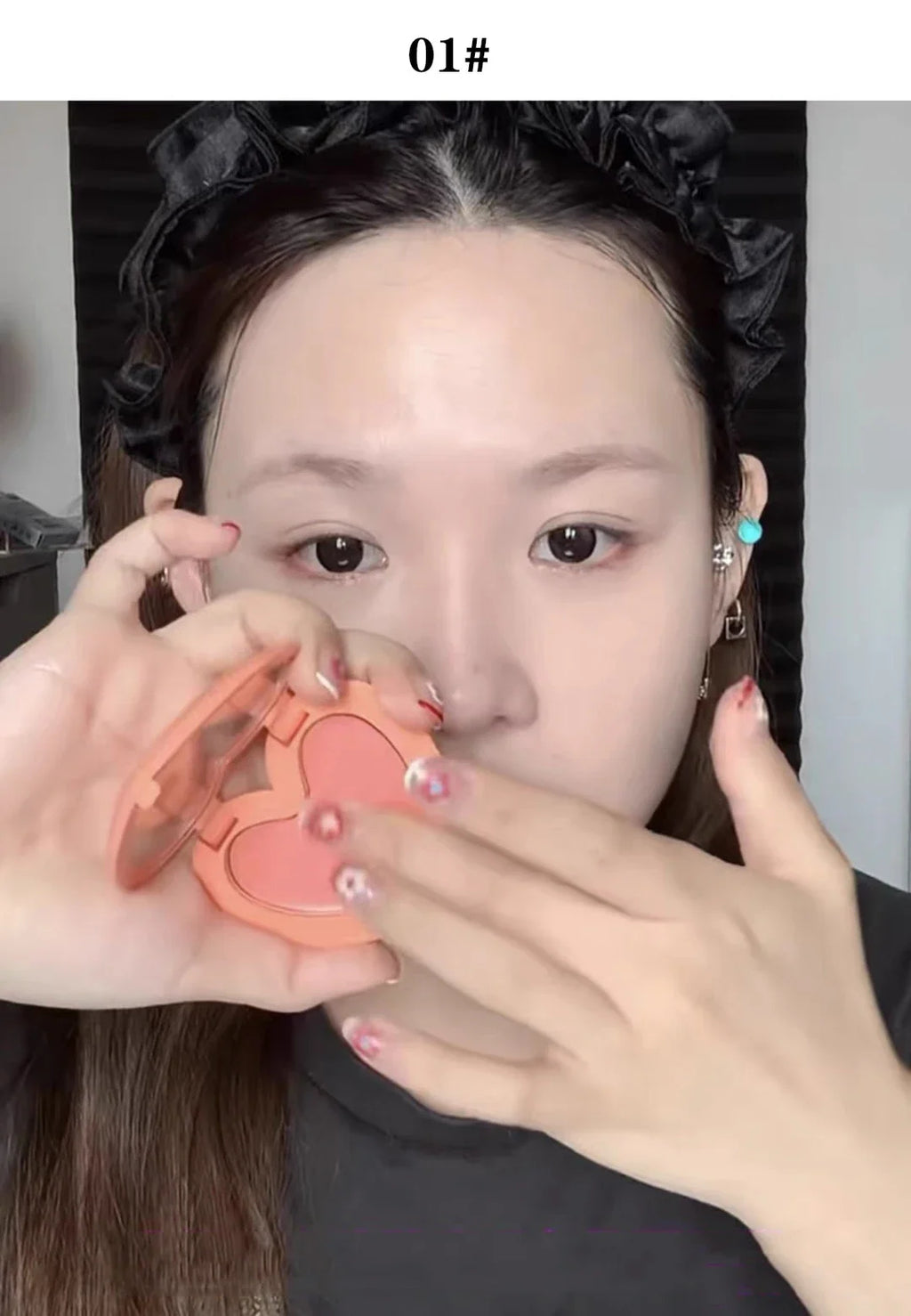 Love Air Cushion Powder Blusher with Mirror Red Rouge Matte Whitening Waterproof Makeup Cheek Tint Contour Peach Blush Cream