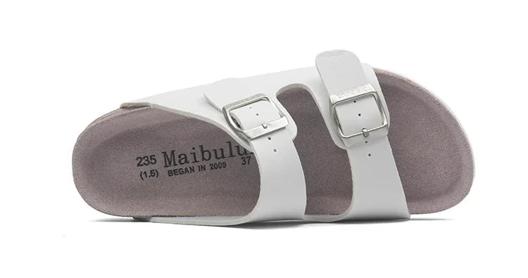 Slippers Women Buckle Flat Bottom Cork Slippers Man Summer Unisex Beach Button Outdoor Casual Sandals Designer Ladies Shoes