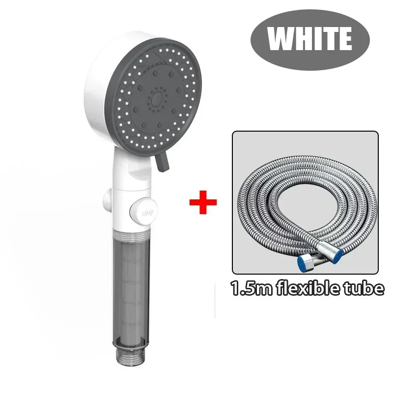 Bathing Showerhead Filtered Purify Water Filter One-Key on OFF Massage 10 Spray Modes High Pressure Shower Head Bath Accessory