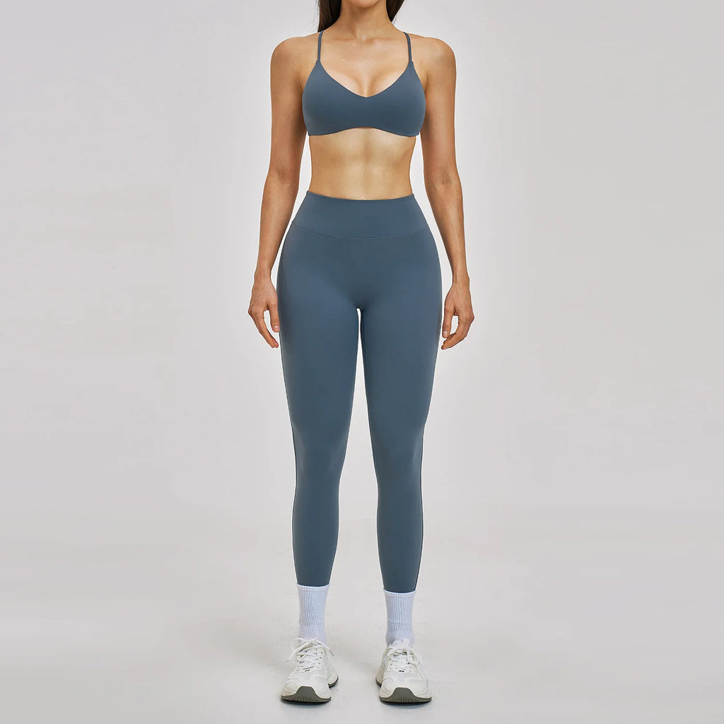 Yoga Set 2PCS Women's Clothes Sports Outfits Fitness Tracksuit Gym Shockproof Workout Clothing Female Fitness Suit Athletic Wear