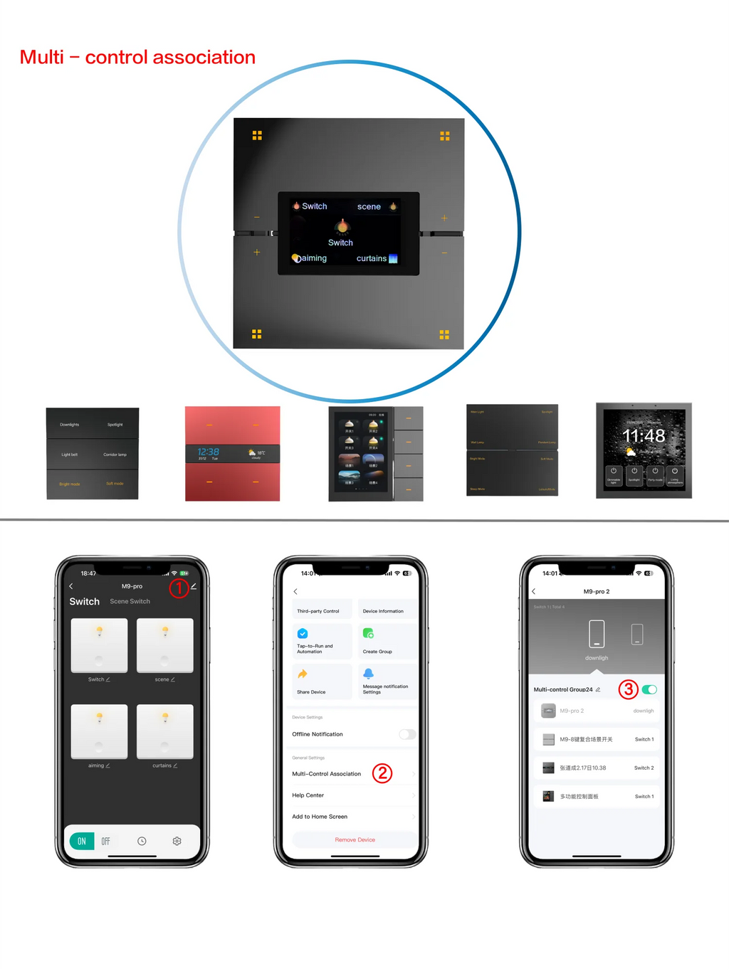 M8 Pro Zigbee Smart Switch Panel 4 Gang Tuya Intelligent Wall Electric Light Switch Voice App Control Works Alexa for Home Hotel