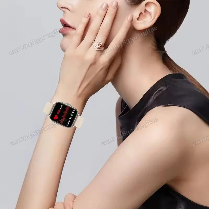 New Smart Watch Android Phone 1.44''Inch Color Screen Bluetooth Call Blood Oxygen/Pressure Monitoring Smart Watch Women Men HT30