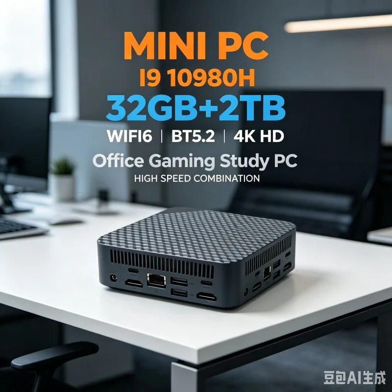 New Mini PC Intel i9-10980HK Strong Performance Mini PC 16GB RAM 2048GB1TB SSD Gaming Computer WiFi6 Desktop PC