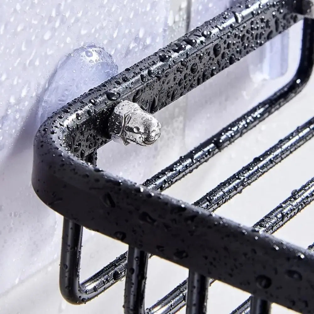 Drill Free Wall-mounted Soap Holder Sponge Dish Holder No Drilling Aluminum Adhesive Soap Dish Holder Rack Metal Soap Holder