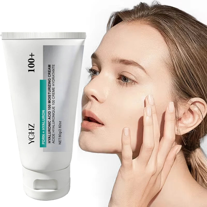 Hyaluronic Acid 100% Moisturizing Cream, Lightweight, Improves Dull Skin and Deeply Repairs Dry and Sensitive Skin, Anti-Aging Cream, Korean Skincare - 80g