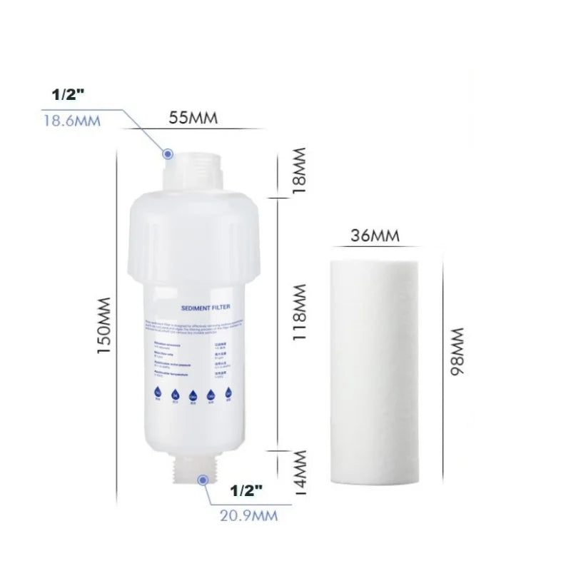 5'' PRE FILTER Water Filter Cartridge Washing Machine Filter Toilet Water Heater Sediment Filter Shower Replacements Pre-filter
