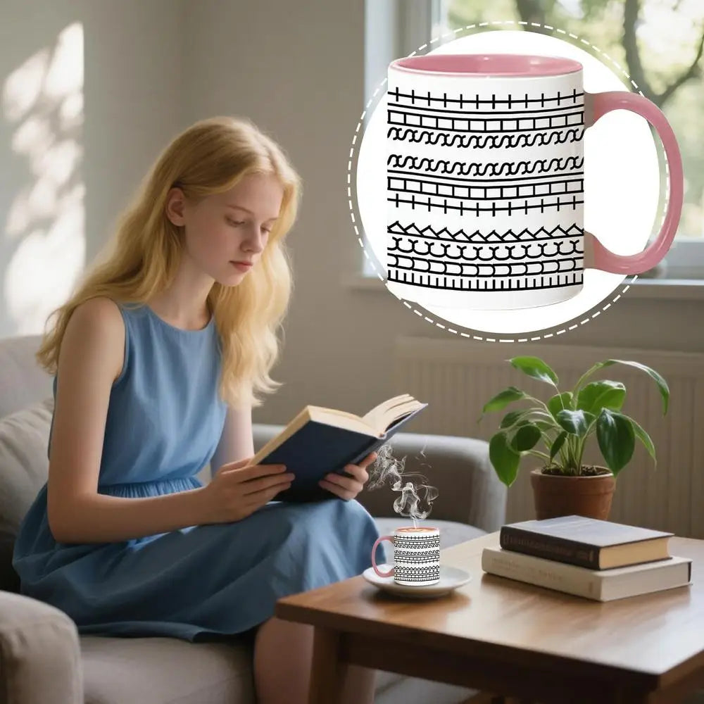 Ceramic Cup Microwave-Safe Coffee Mug Drinking Cup Desktop Ornament for School Study Living Room Daily Use Birthday Kitchen Home