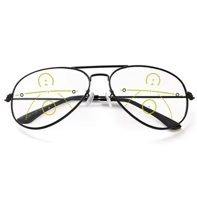 Sports Intelligent Photochromic Progressive Multifocal Reading Glasses Men Luxury Finished Near Far Sight Sunglasses 1.0-4.0