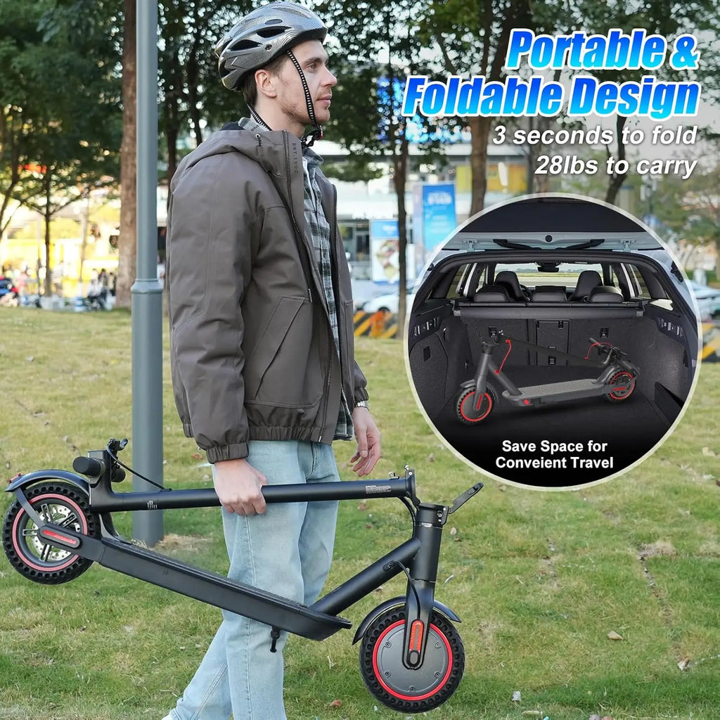 500W Motor Folding Electric Scooter For Adults 36V 5.2AH Battery Rang 8.5'' Solid Tire 18MPH 15Miles Long Range APP Control