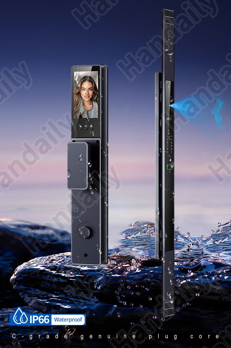 IP 67 Waterproof Smart Door Lock Palm Biometric Tuya WIFI 3D Face Recognition Cerradura Intelligent Video Rfid Digital Lock