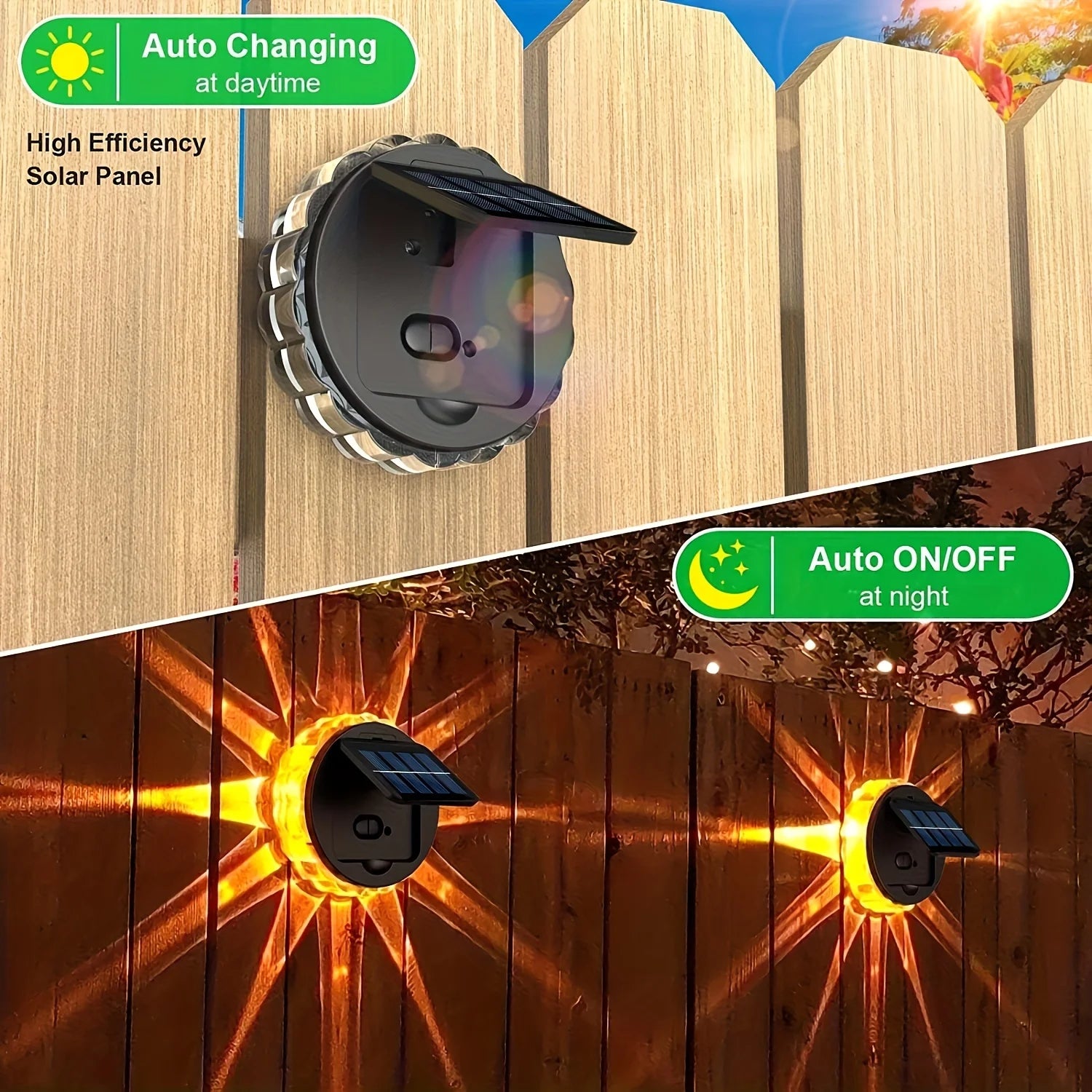 4 Packs Waterproof LED Decorative Light Outdoor Solar Stairs Lights for Wall Garden Yard Patio Pool Pathway Outside Solar Lamp