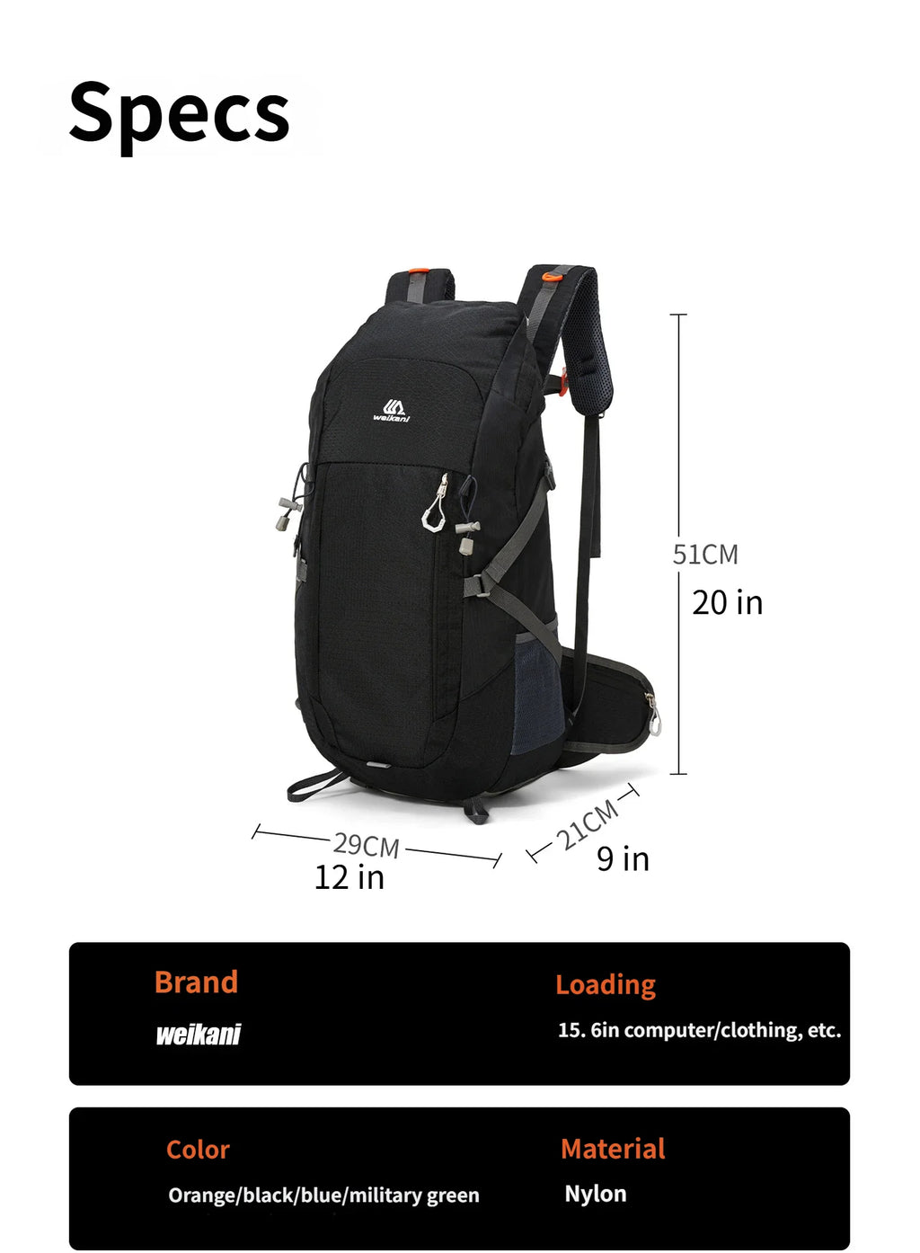 40L Hiking Backpack Men Women Outdoor Camping Rucksack Lightweight Waterproof Travel Bag Mountaineering Trekking Daypack
