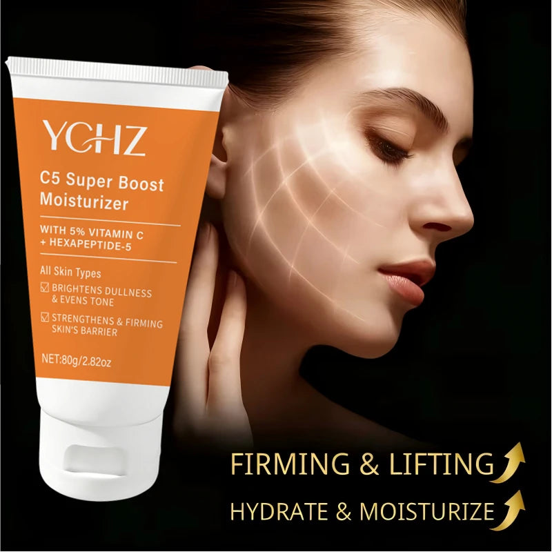 Vitamin C Brightening Cream (Containing Hyaluronic Acid, Collagen, and Niacinamide) — Brightens Skin Tone, Visibly Evens Out Skin Tone, Deeply Hydrates, Is Refreshing and Non-Greasy, Absorbs Quickly, Suitable for All Skin T