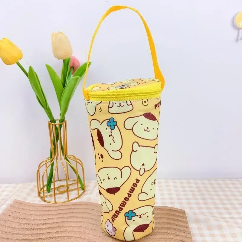 Sanrio Handheld Water Cup Bag Hello Kitty Cold Insulation Heat Preservation Portable Cartoon Water Bottle Pocket Kawaii Outdoors