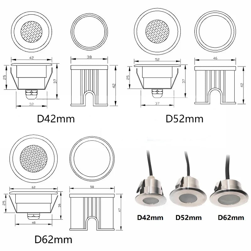 QITU LED Outdoor Garden Lights Waterproof Ground Spot 12V 24V RGB Recessed Exterior Floor Terrace Deck Driveway Lawn Lamp IP68