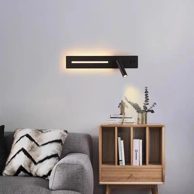 LED Wall Light Interior  Mobile Phone Charging USB Wall Lamps With Switch Bedroom Bedside Reading Lights Decoration Living Room