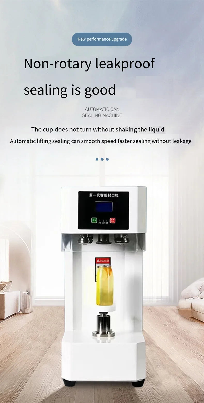 High Efficiency Automatic Beverage Can Sealing Equipment Plastic Metal Milk Tea Soda Can Packaging Machine