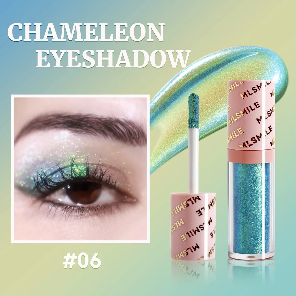 Multichrome Liquid Eyeshadow Stick Metallic Chameleon Glitter Eye Shadow High Pigment Waterproof Sparkling Shiny Lipgloss Makeup