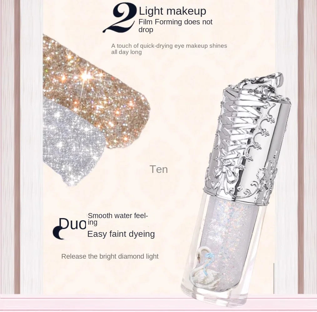 Flower Knows Liquid Eyeshadow Swan Ballet Glitter Quick-Dry Long-Lasting Waterproof Shimmer for Eyes Makeup 4g