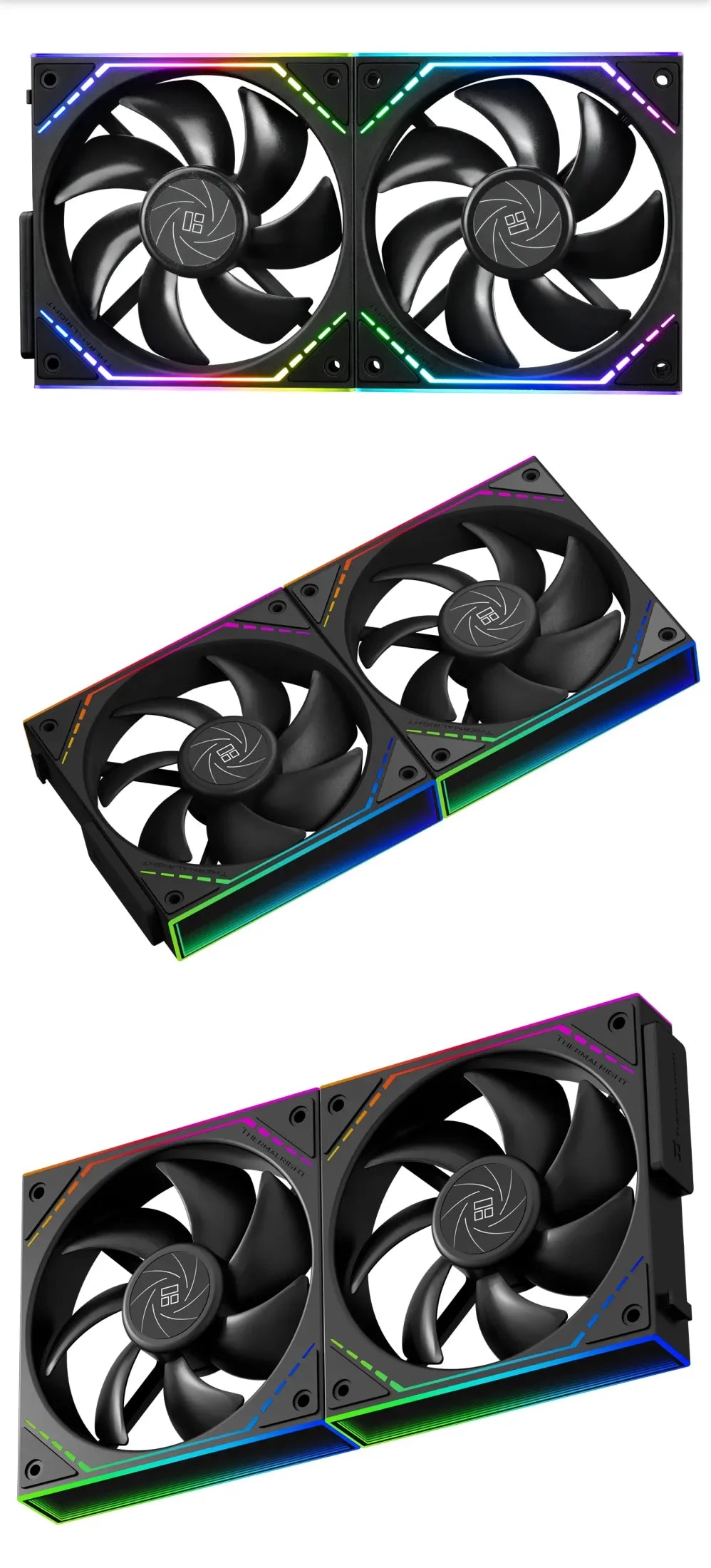 Thermalright TL-M12Q X2 120mm PC Case Cooling Fans, Daisy-Chain | 2000RPM | High Airflow | ARGB | Dual Infinity Mirrors Lighting