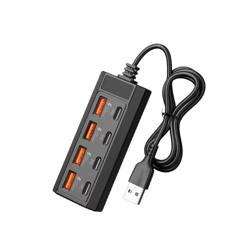 25W 8-in-1 USB Fast Charging Electrical Socket Type C Power Strip Charger Docking Station Power Outlet Adapter For Home Office