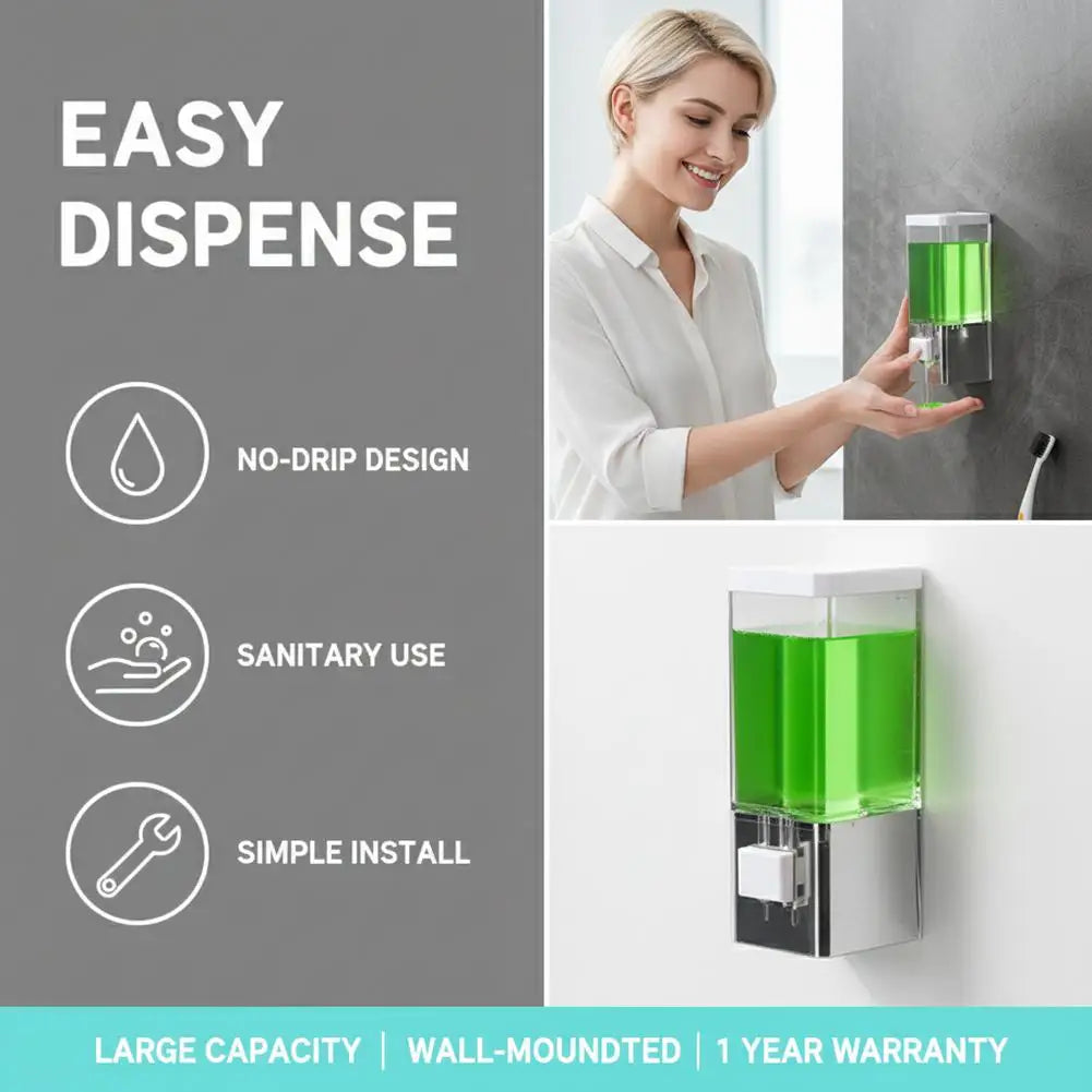 Non-punching Manual Press Soap Dispenser Wall Hanging Traceless Paste Disinfectant Bottle Bathroom Transparent Soap Dispenser