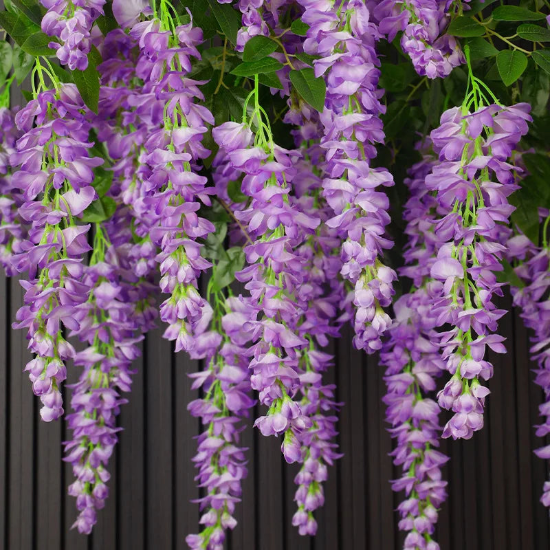 37.8'' Silk Wisteria Artificial Flowers, Fake Wisteria Floral Hanging Plant Garland, for Home Decor, Party, Floor Vase, Balcony