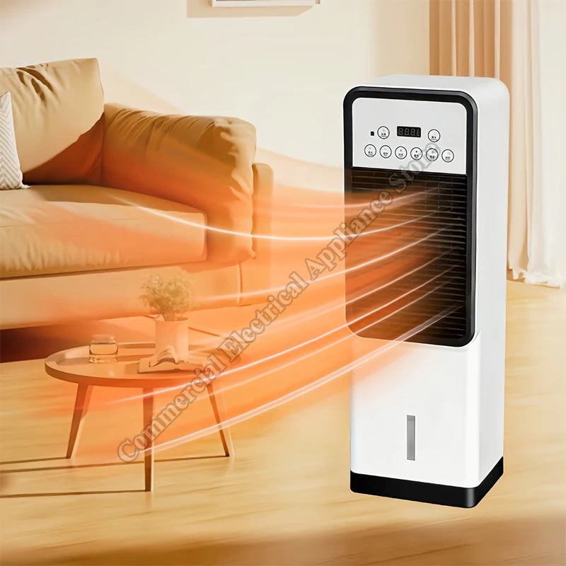 Water-Cooled Air Conditioner Fan Vertical Portable Electric Fan Household Mobile Cooling and Dual-use Heating Fan