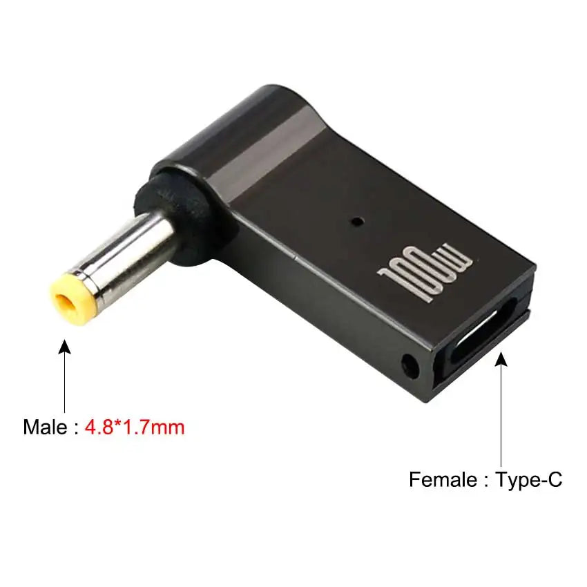 YuXi PD 100W USB Type C to Dc Power Jack Connector USB C to Universal Laptop Power Adapter Plug Converter for Asus Dell Lenovo