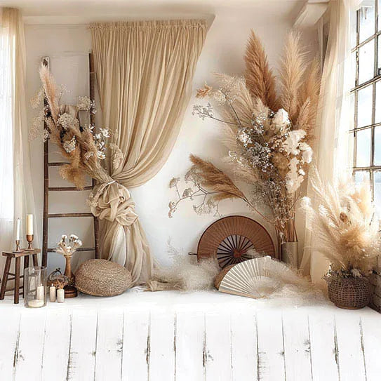 Interior Arch Boho Floral Photography Background Adult Birthday Wedding Maternity Portrait Decor Backdrop Photo Studio Supplies