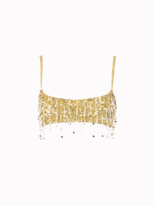 Sexy Tassel Sequins Vest Mini Skirt Women Crop Sling Vests Short Hip Package A-line Skirts 2026 Summer Lady Beach Party Outfits