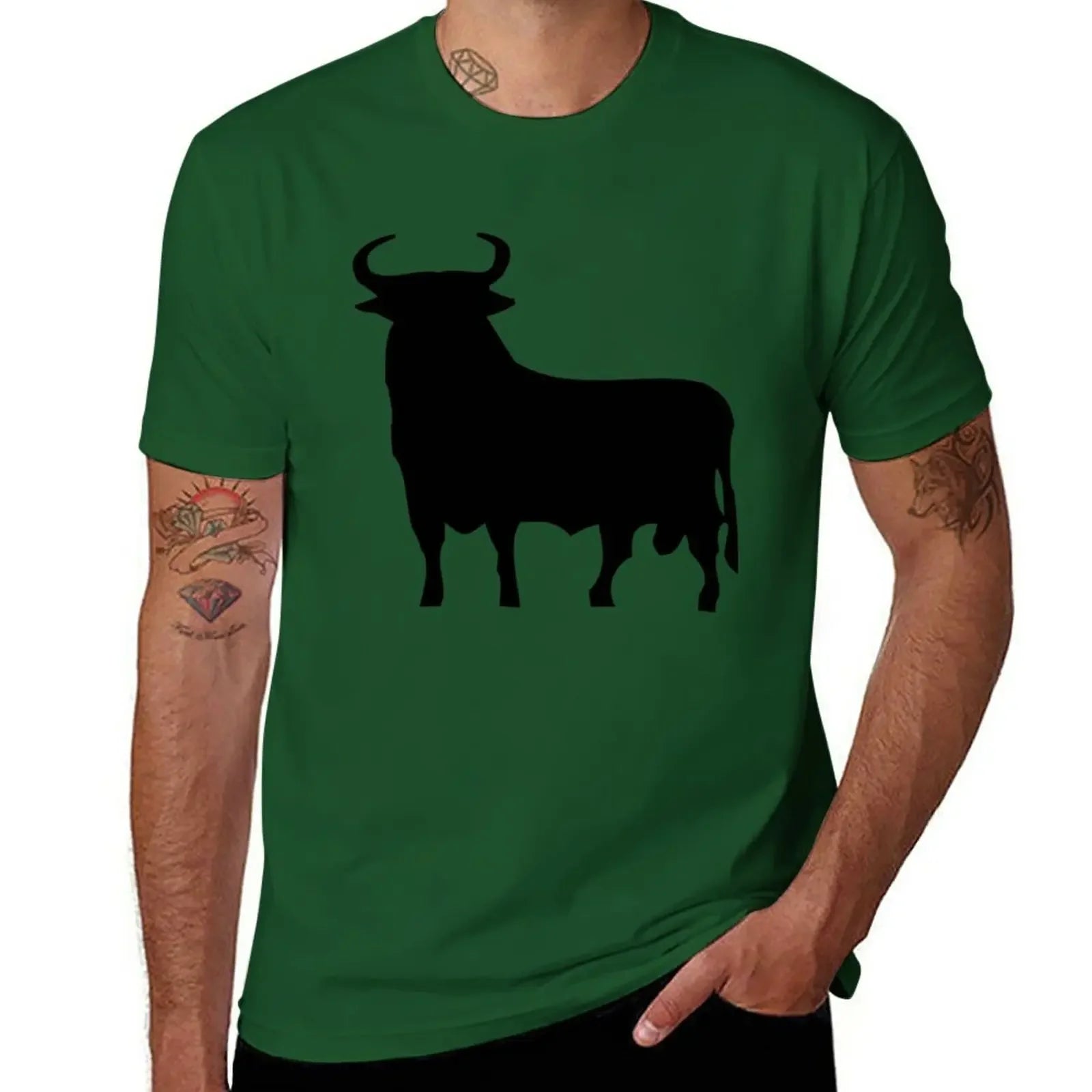 hippie clothes man clothes sweat shirt summer clothes Men's t-shirts New Spanish Bull T-Shirt