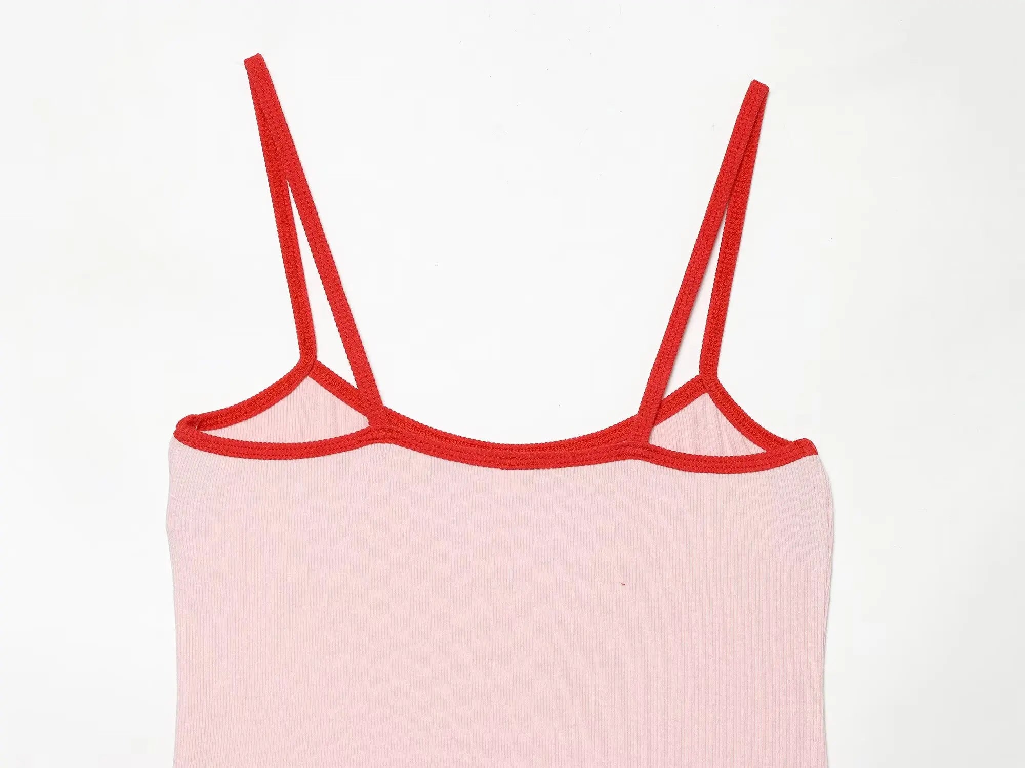 Women's Jumpsuit 2026 Summer New Cute Hot Girl Style Fashion Round Neck Color-Blocked Piping Straps Cotton Blend Fabric