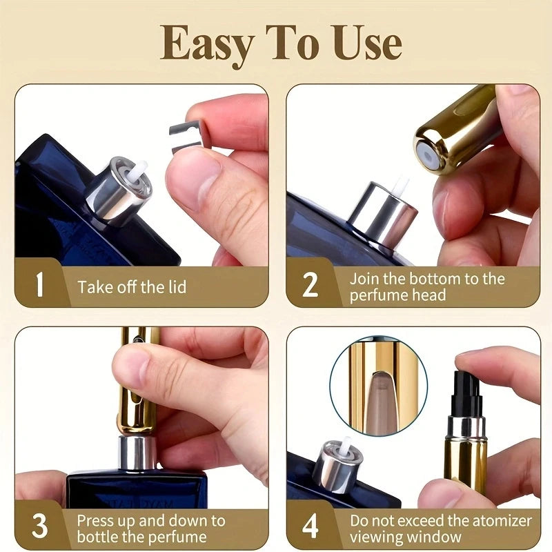5 5ml Refillable Perfume Bottles, Mini Perfume Spray Bottles, Refillable Perfume Spray Scent Pump Containers, Portable Empty Perfume Spray Bottles Suitable for Women and Men for Travel